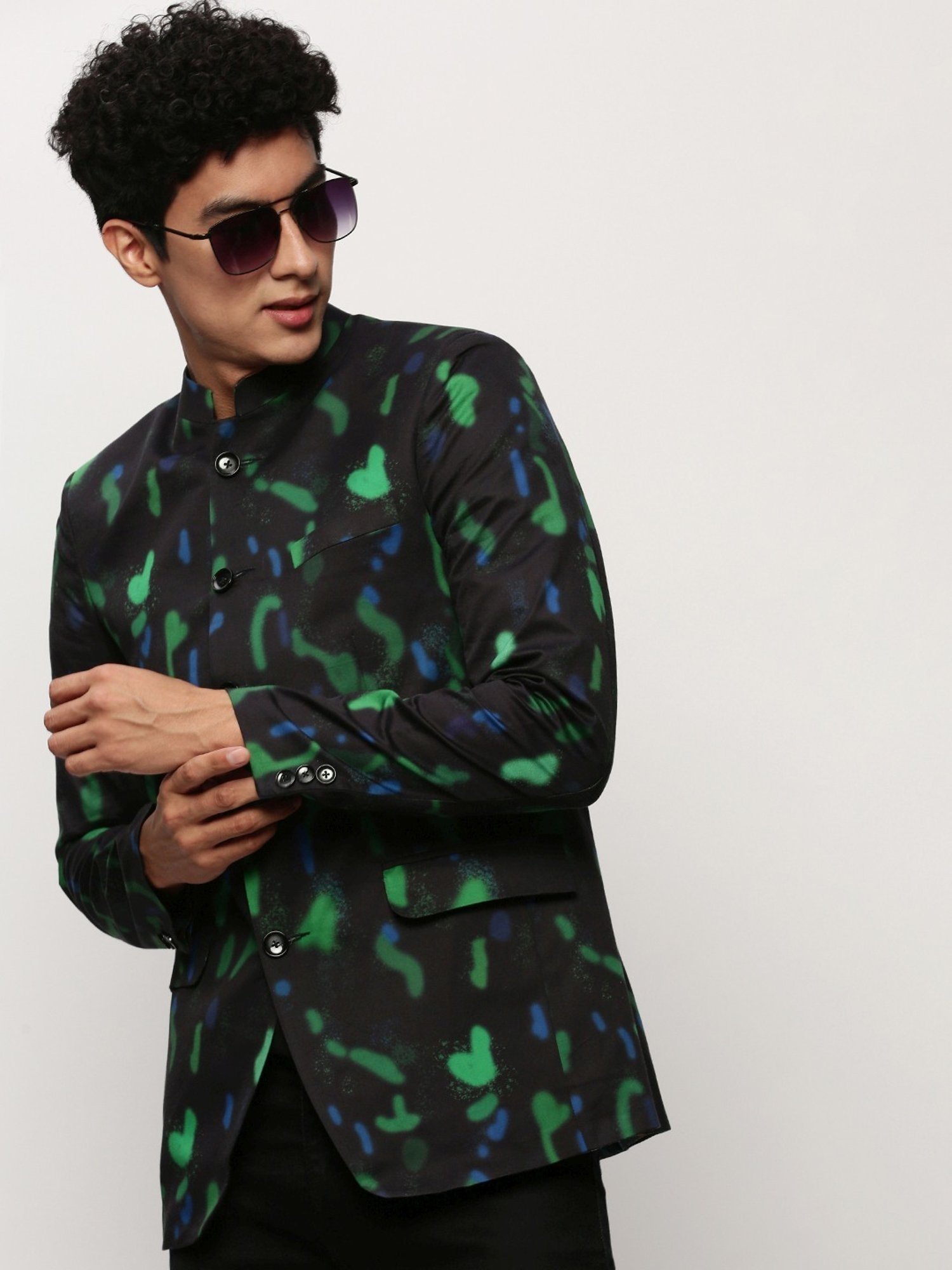 Hangup Cream Regular Fit Ethnic Blazer