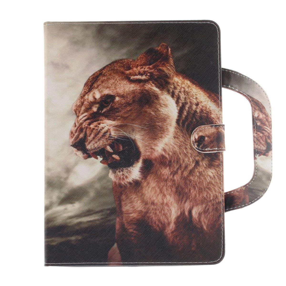 New iPad 2017 iPad 9.7 Case, Newshine Portable Lightweight Smart Stand Case with Card Slots for Apple iPad 9.7-inch 2017 Release [Auto Sleep/Wake], Male Lion