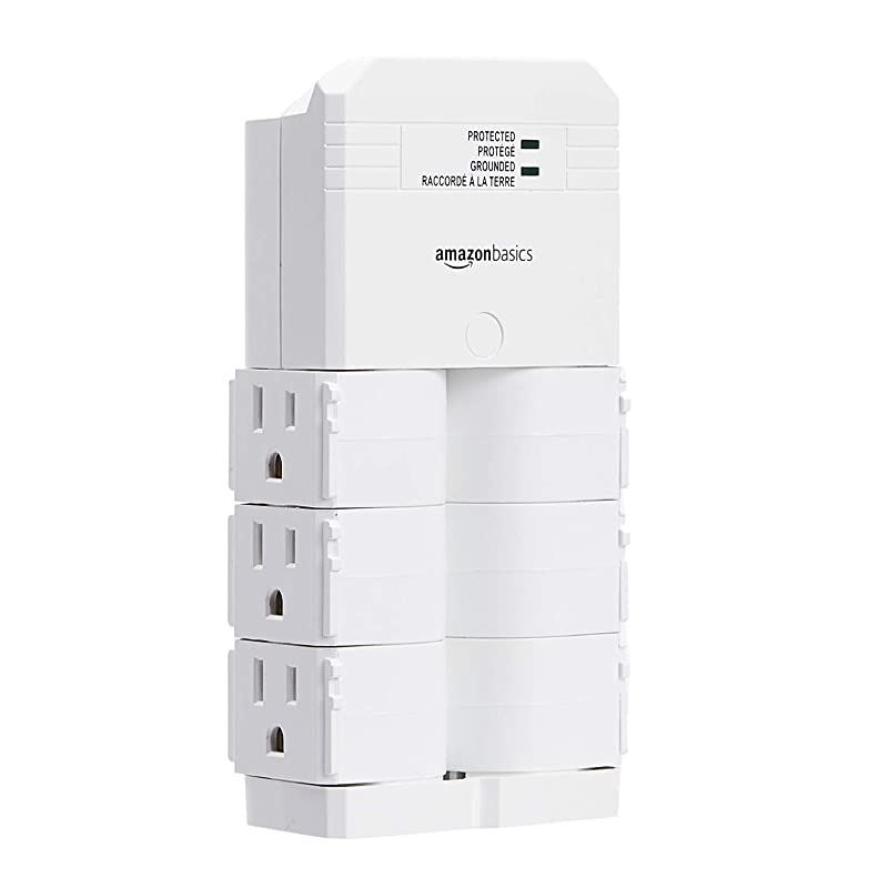 Rotating 6Outlet Surge Protector Wall Mount 1080 Joules