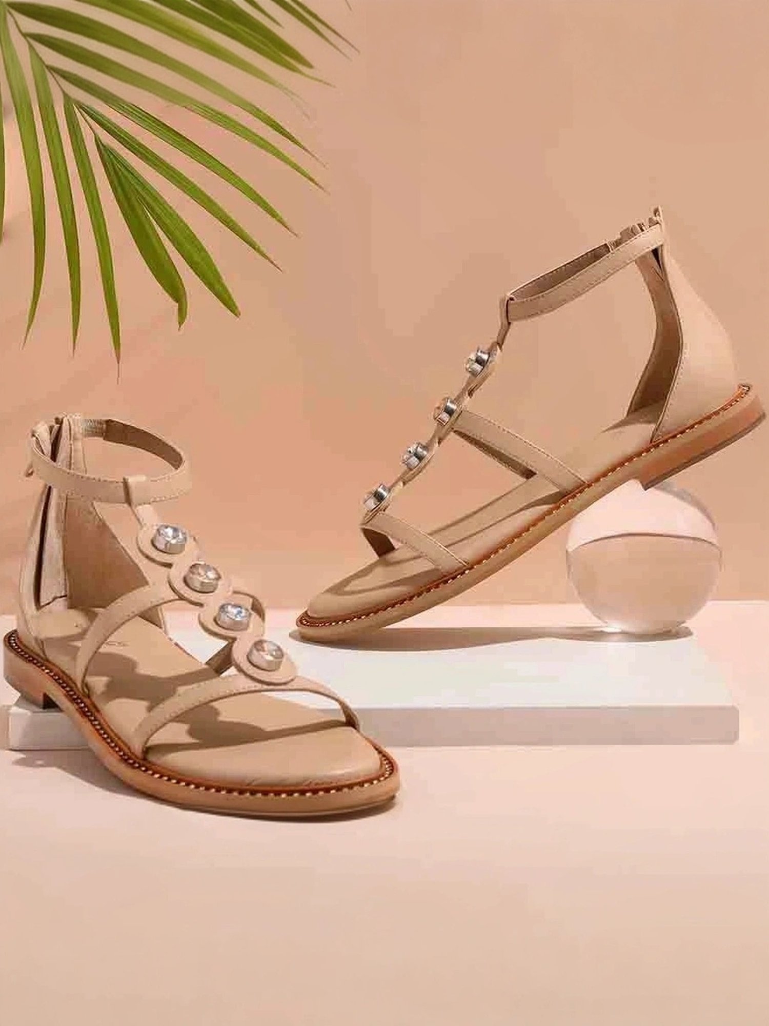 Saint G Women's Grey Ankle Strap Sandals