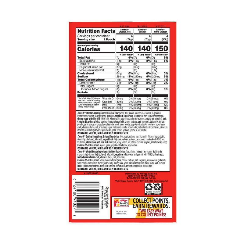 Cheez-It Baked Snack Crackers Variety Pack 12ct