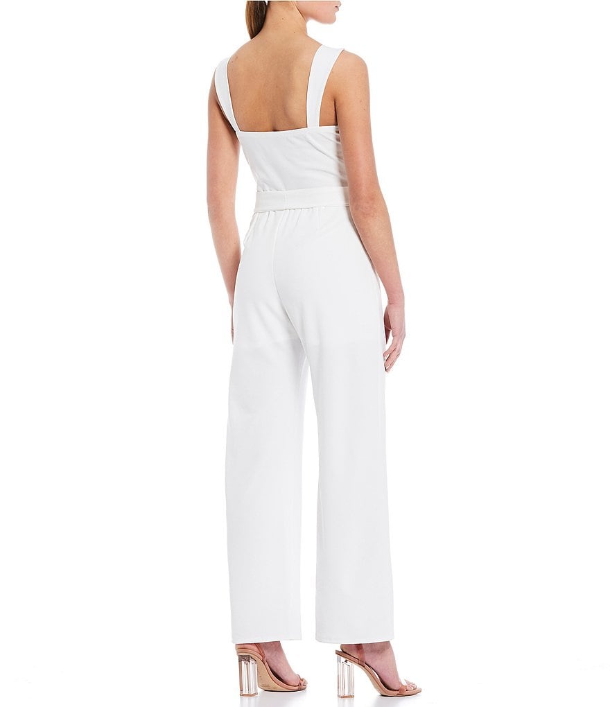 Coco + Jaimeson Strapless Elastic-Waist Laser-Cut Embroidered Knit Jumpsuit