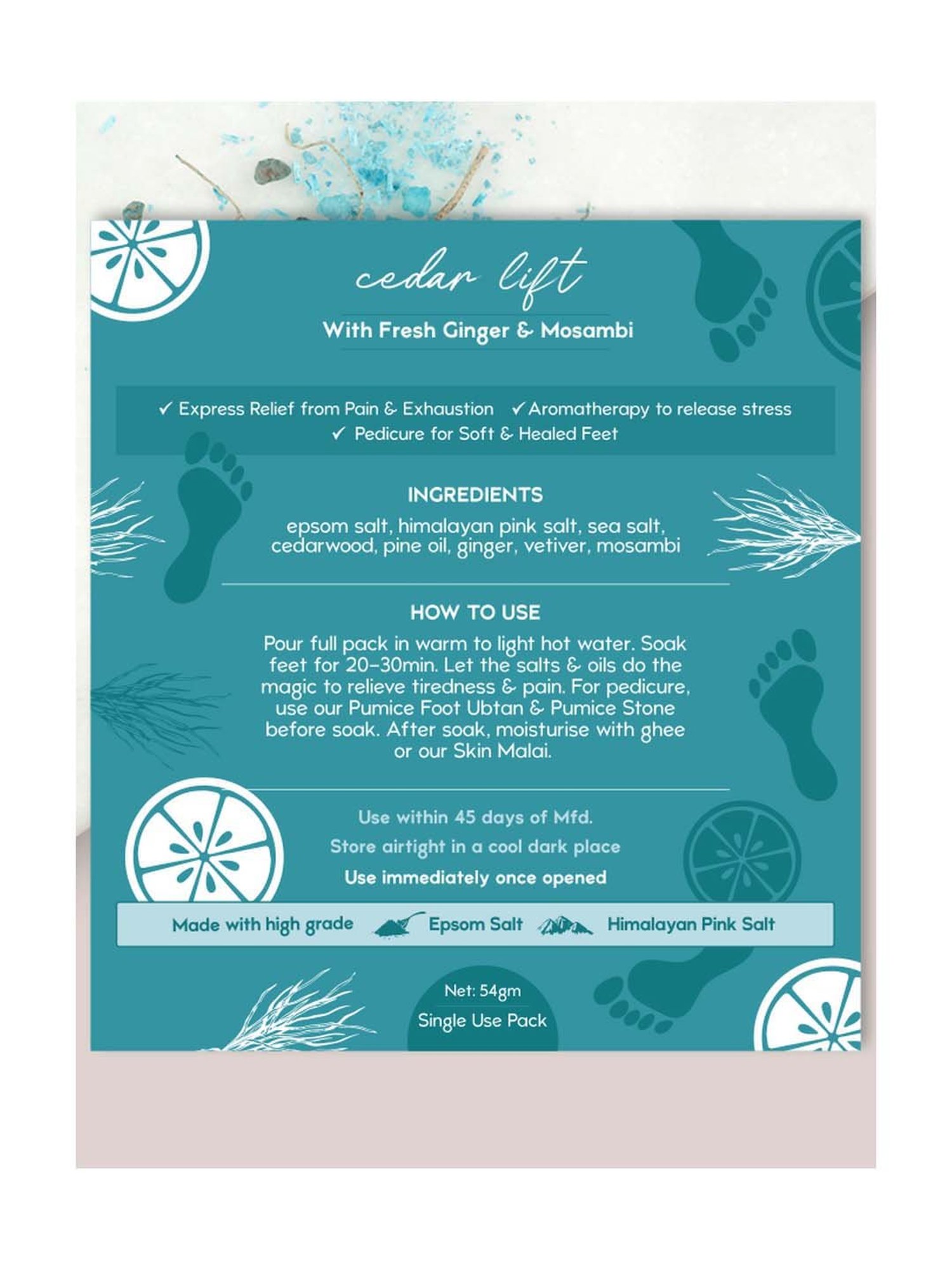 Nat Habit Cedar Lift Foot Salt Pack of 2 - 108 gm