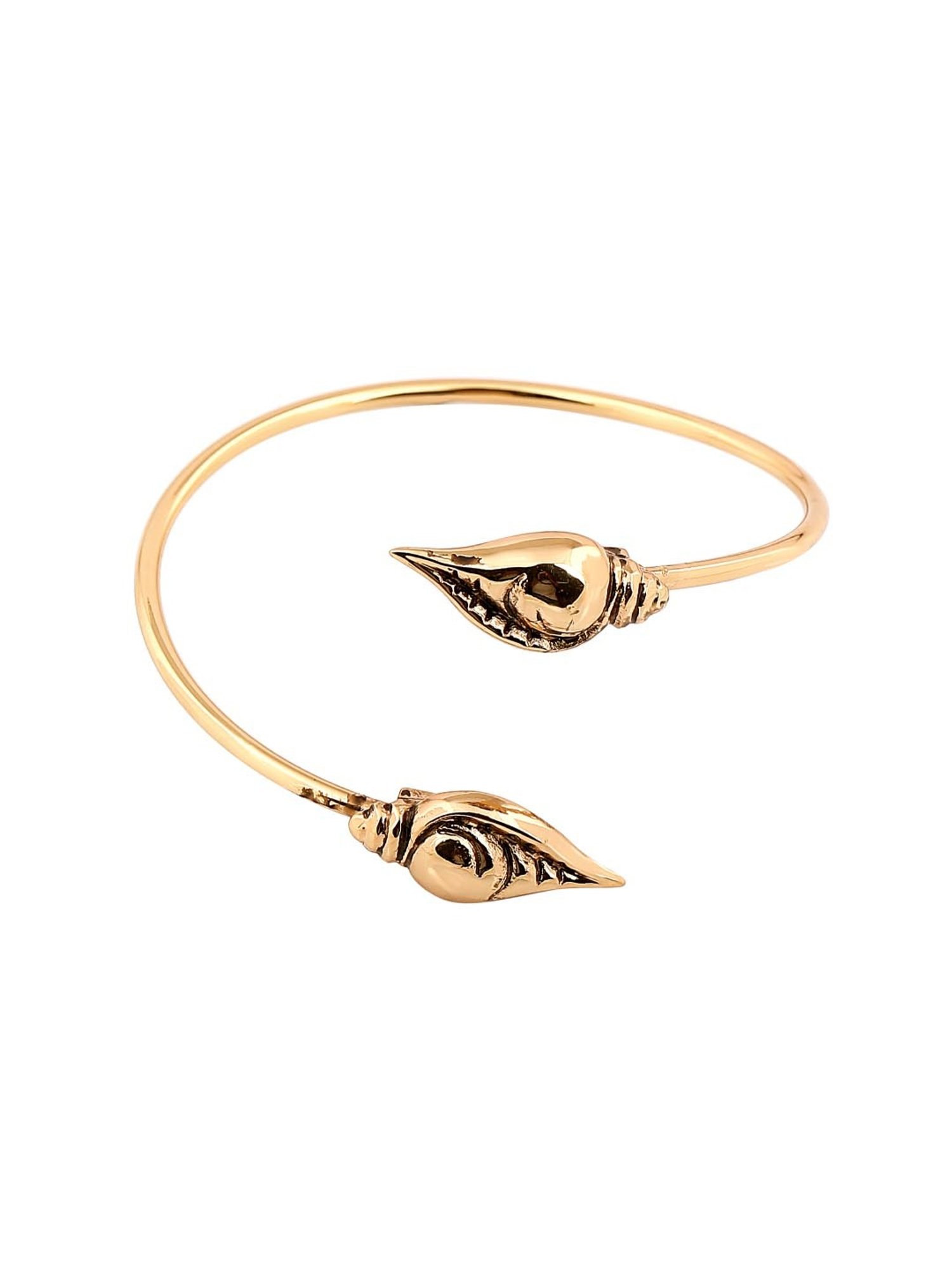 Estele Gold-Plated Antique Shankh Bracelet for Women