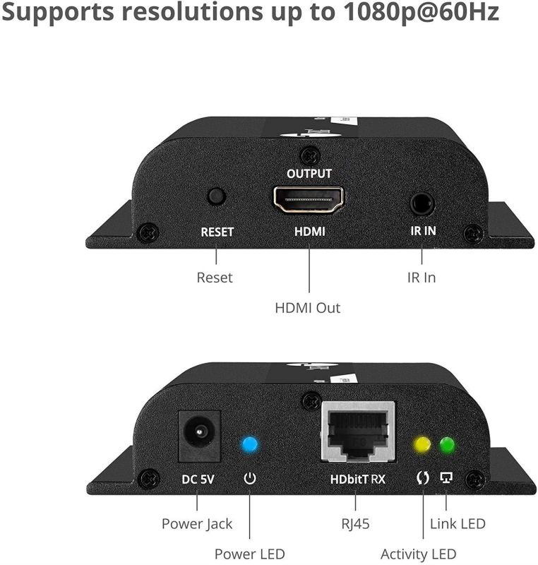 SIIG HDMI HDbitT Receiver for HDMI Over IP Extender One-to-Many Kit, 1080p HD, 395ft - (Additional Receiver Box Only for SKU: CE-H23T11-S1)