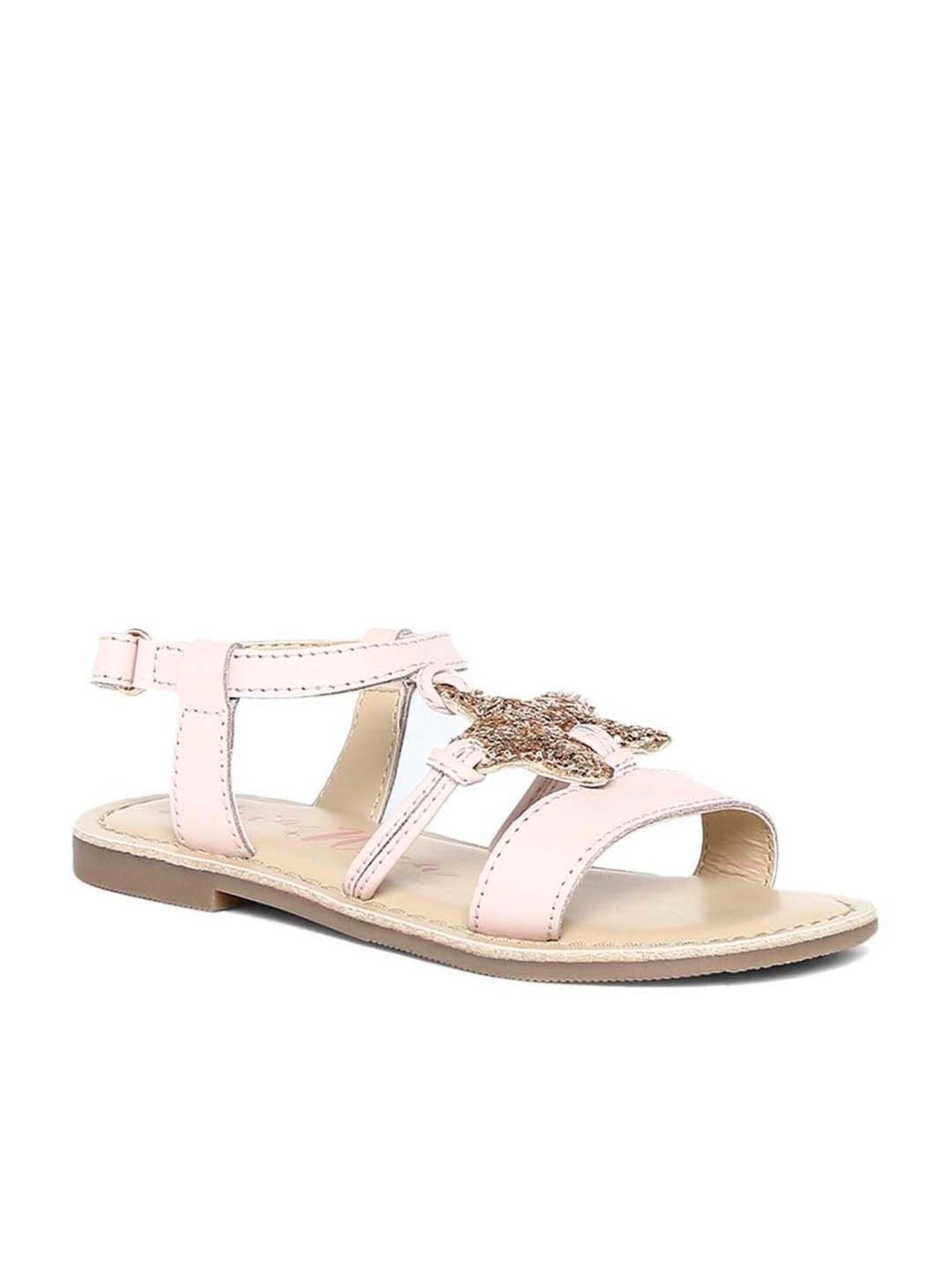 Aria Nica Kid's Sparkle Pink Ankle Strap Sandals