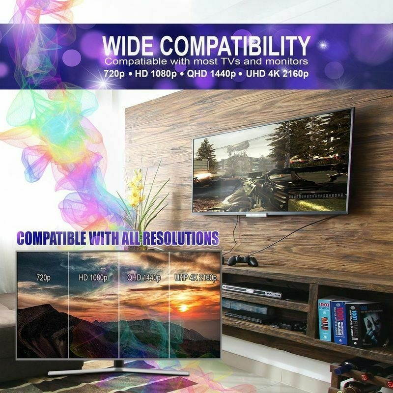 Ultra HD High Speed HDMI v2.0 Cable 2160p 3D 4K DVD HDTV PS4 XBOX One S, 10FT