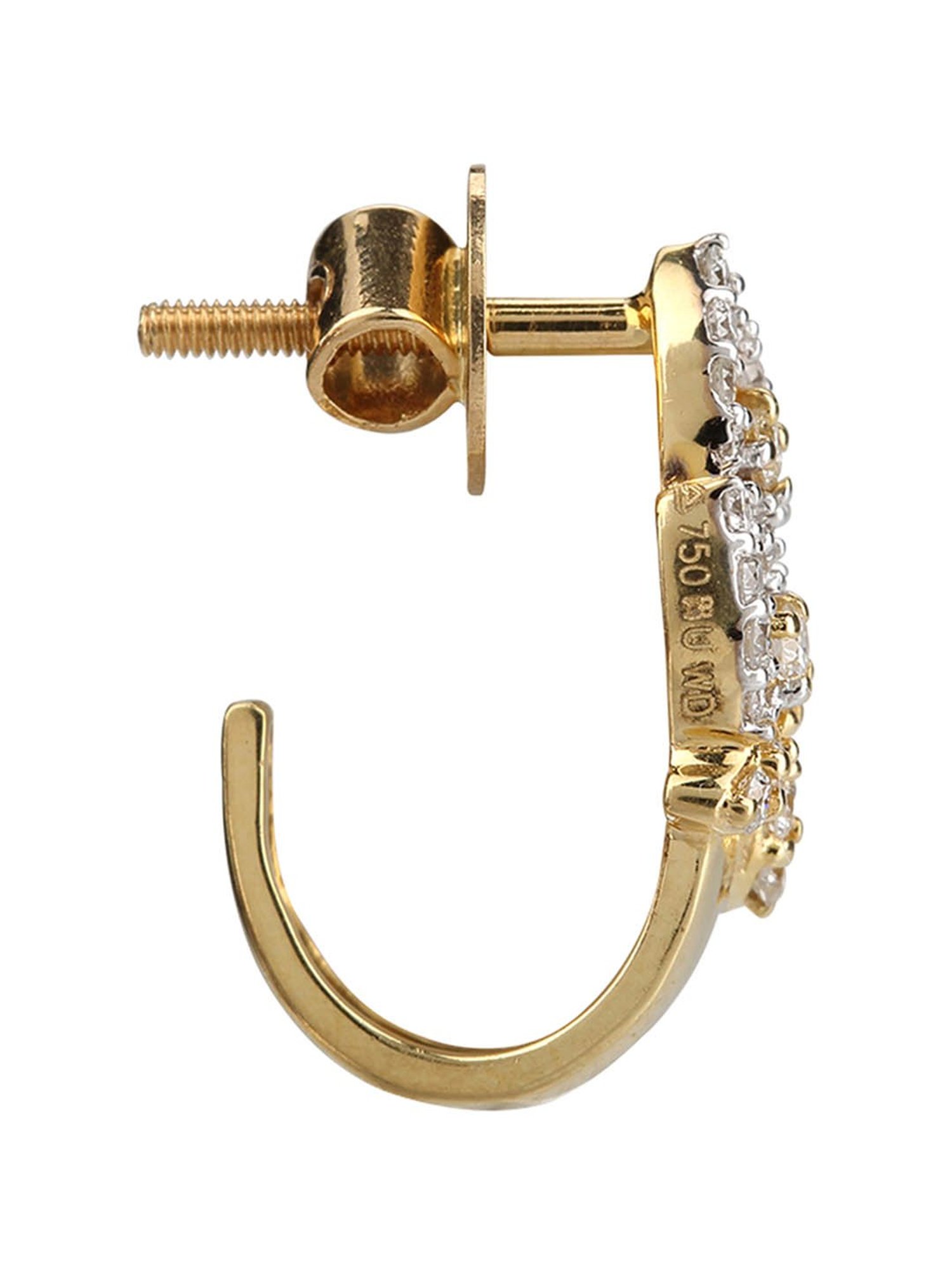 Waman Hari Pethe Jewellers 18k Gold & Diamond Earrings