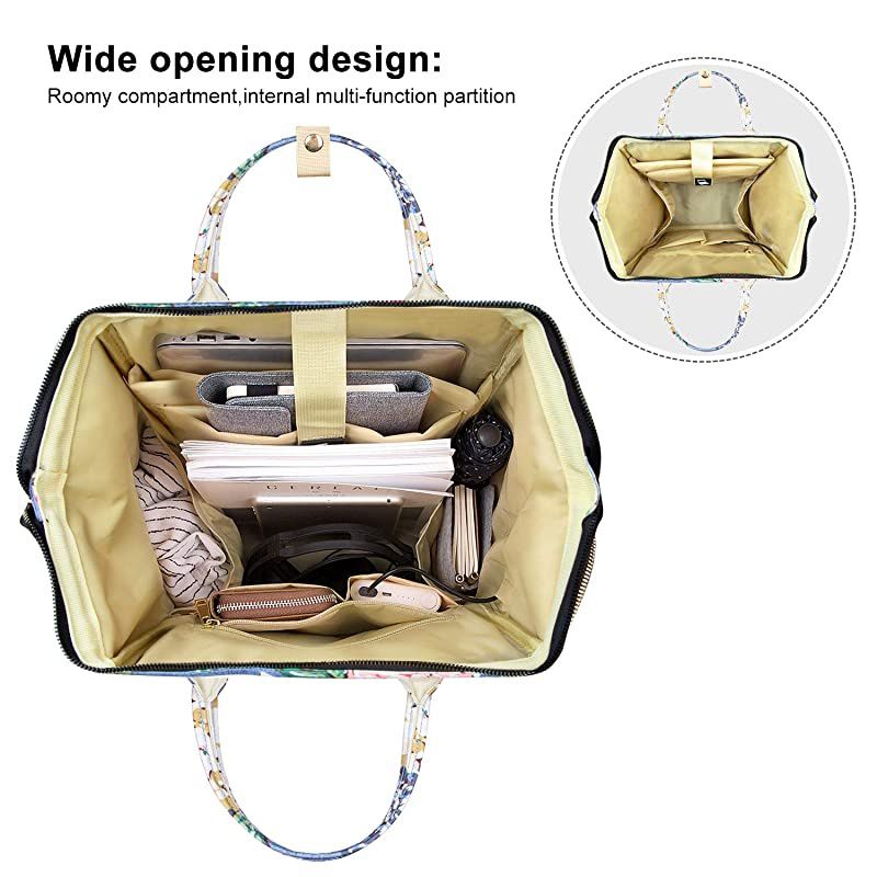 Backpack156 Inch Stylish College School Backpack with USB Charging PortWater Resistant Casual Daypack Backpack for WomenGirlsBusinessTravel Flower2