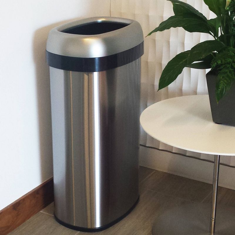 halo quality 16gal Oval Top Stainless Steel Trash Can and Recycle Bin with Dual Deodorizer