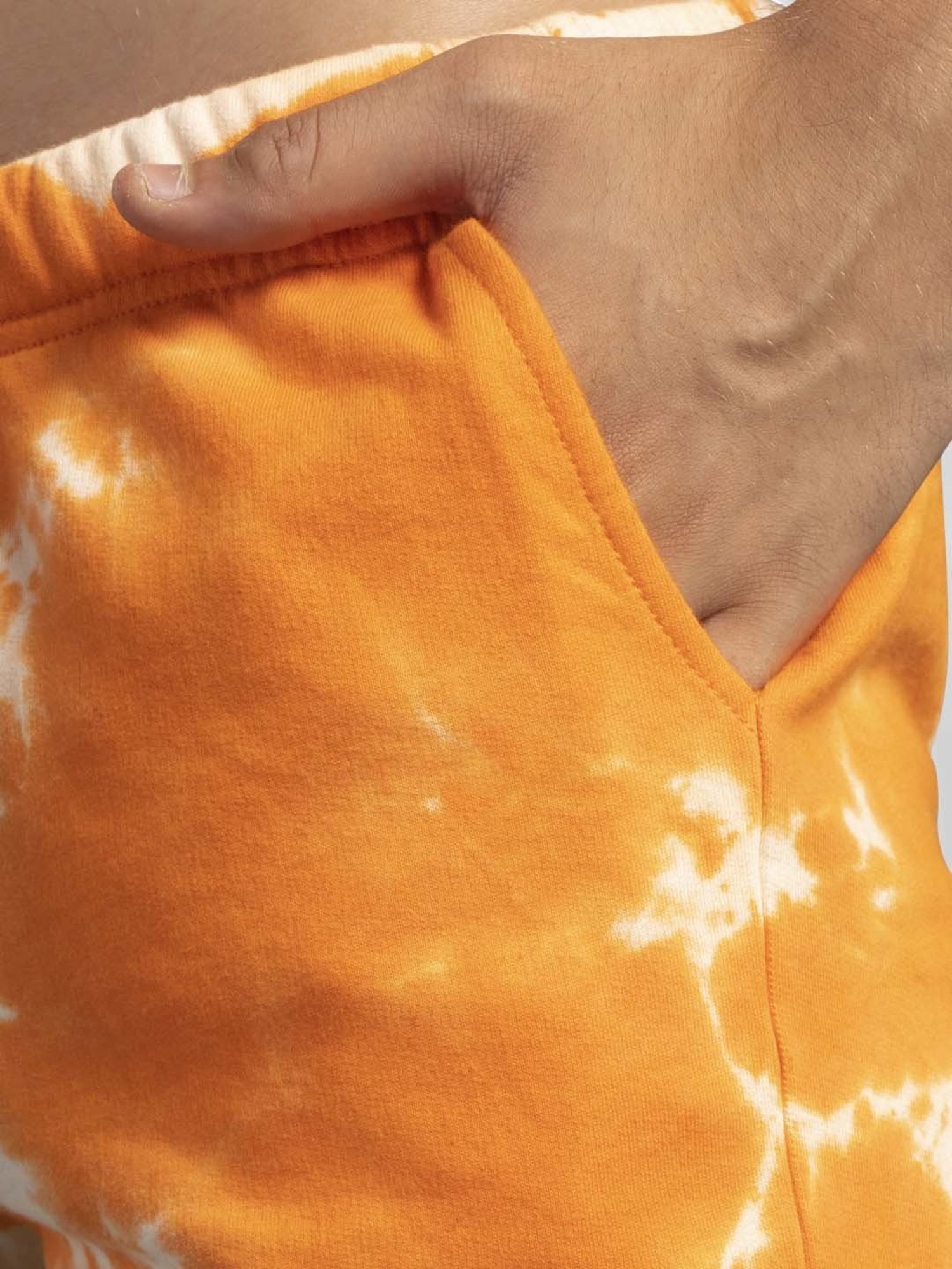 TeenTrums Kids Orange & White Cotton Over Dyed T-Shirt Set