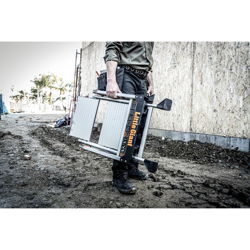 Little Giant Ladder Systems 2-step ANSI Type IAA 375 lb rated Aluminum Stepstool with handrail Gray