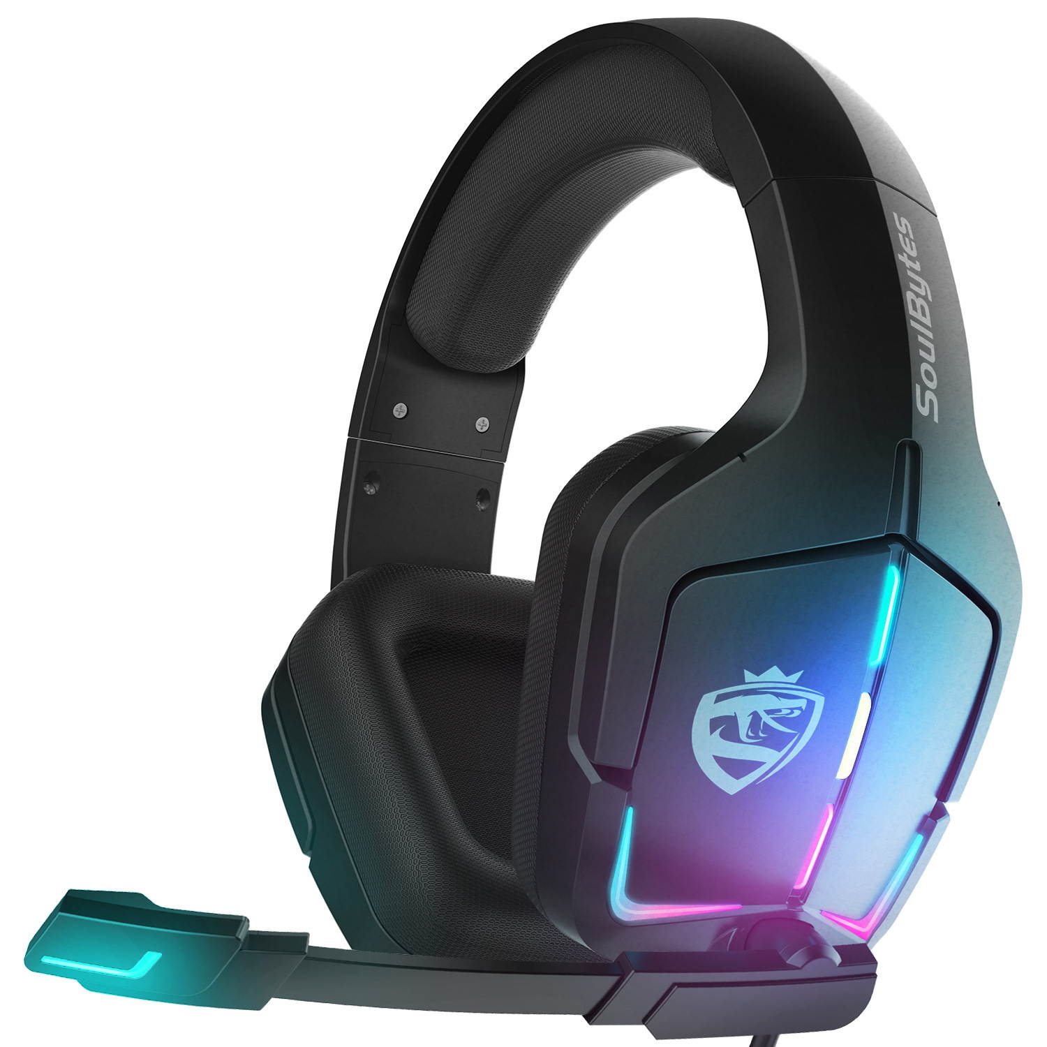 CORN soulbytes S12 Top Quality 50mm Drivers Wired Gaming Headphones, LED Light & Noise-canceling MIC, Breathable earmuffs, In-line Control