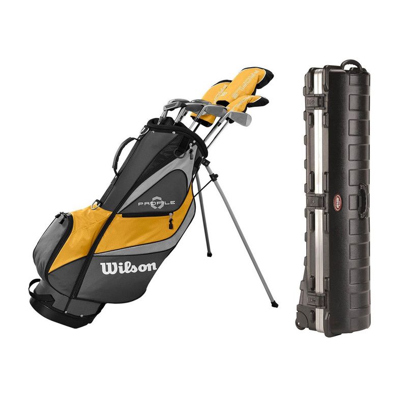 Wilson Profile XD Men's Graphite Golf Club Stand Bag Set & Wheeled Travel Case