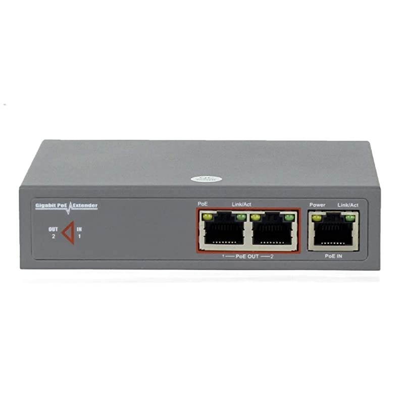 PoE Extender Ethernet 2 Port Switch Gigabit 30W  PoE+ Extender NetworkRepeaters IEEE 8023af Compliant