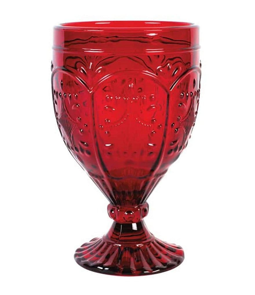 Fitz and Floyd Red Trestle Goblets, Set of 4
