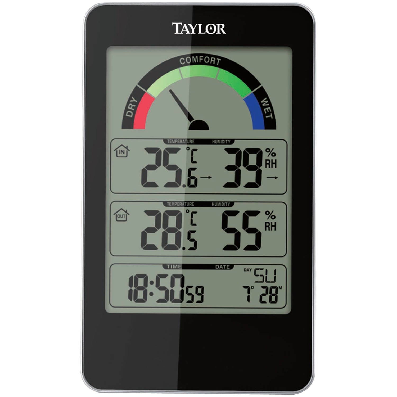 Taylor Digital Hygrometer, Indoor, 14 to 122 F  Includes Built-In Stand 1732