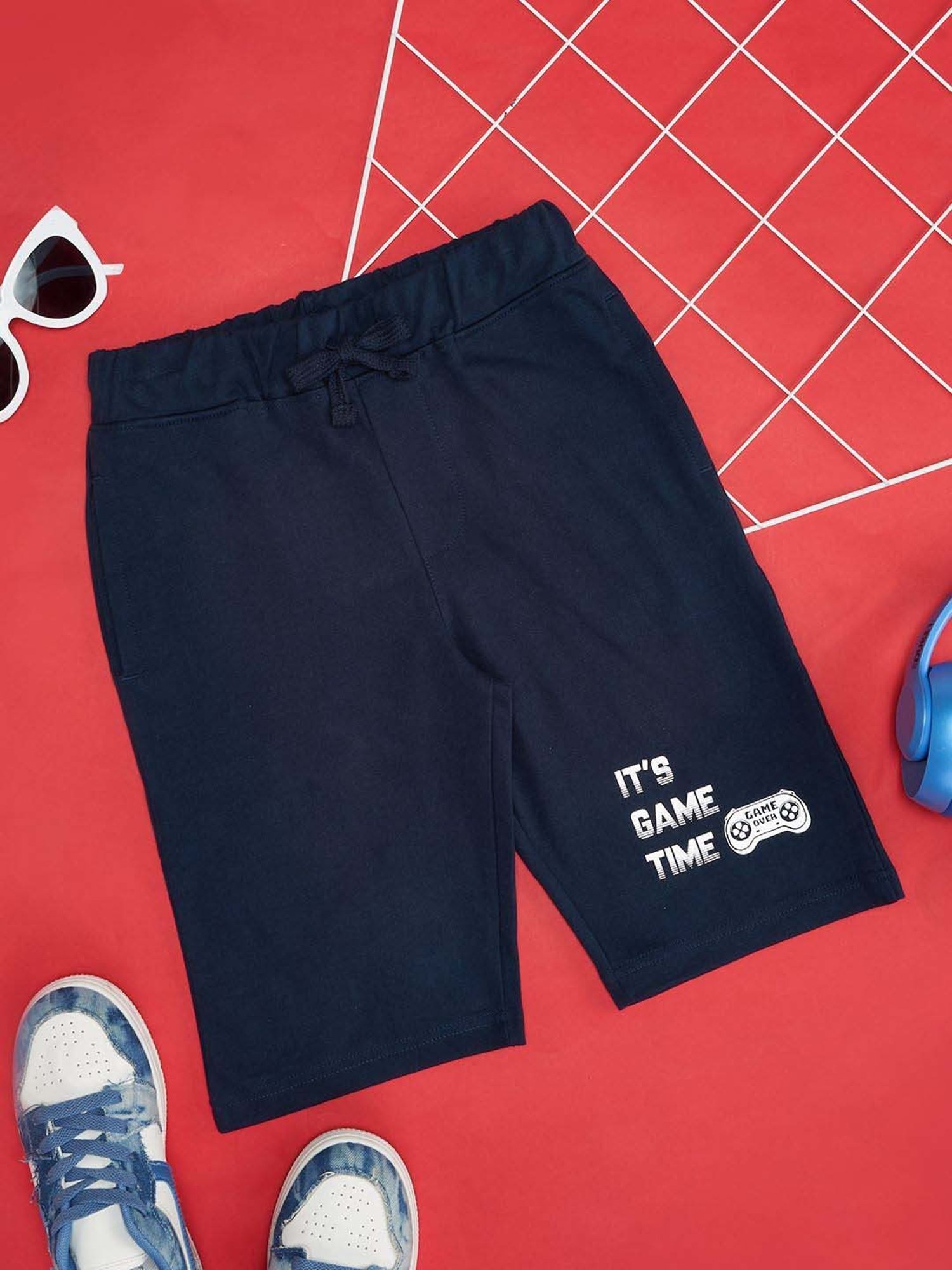 YU by Pantaloons Kids Navy Printed Shorts