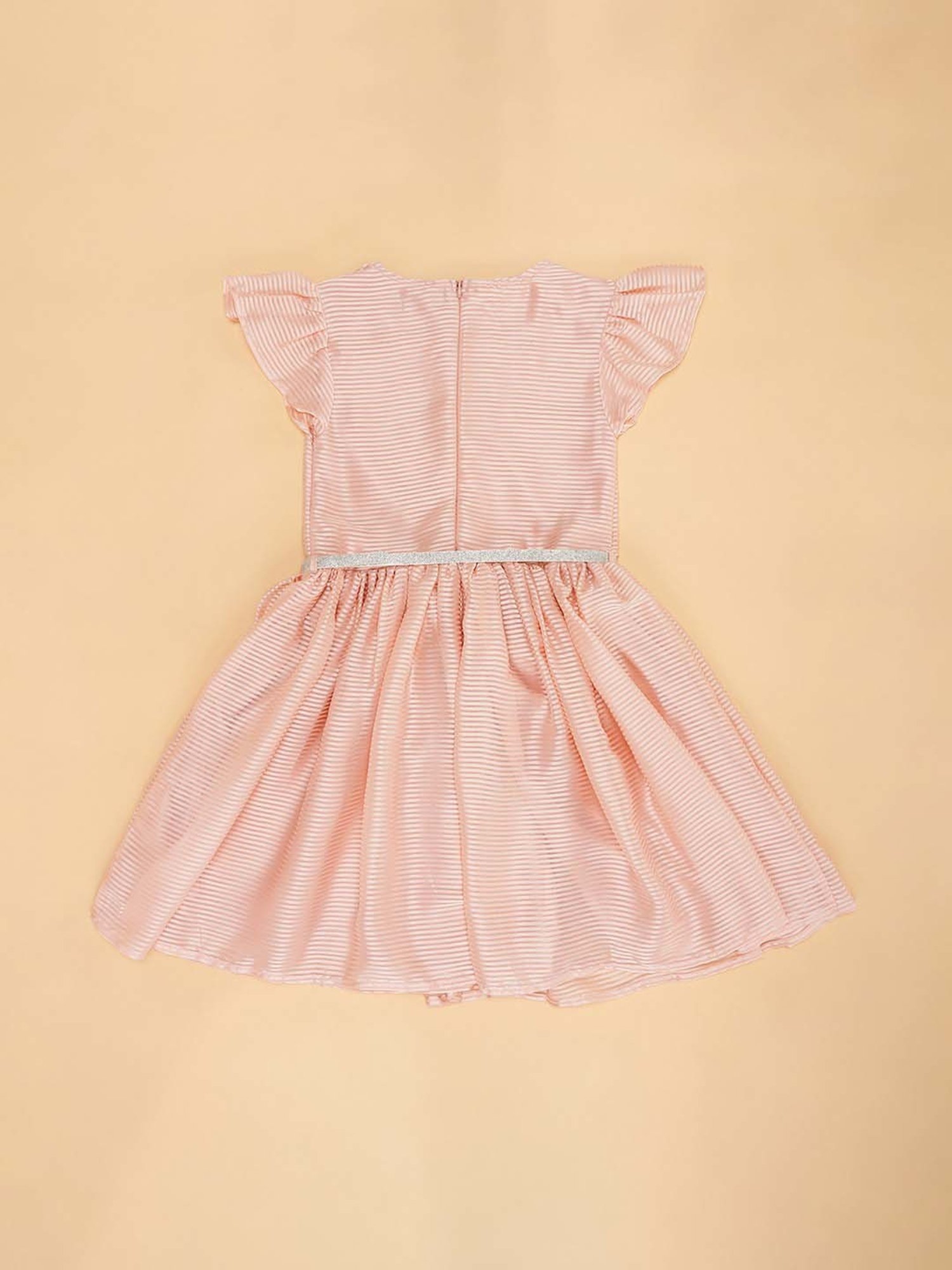 YU by Pantaloons Kids Peach Striped Dress