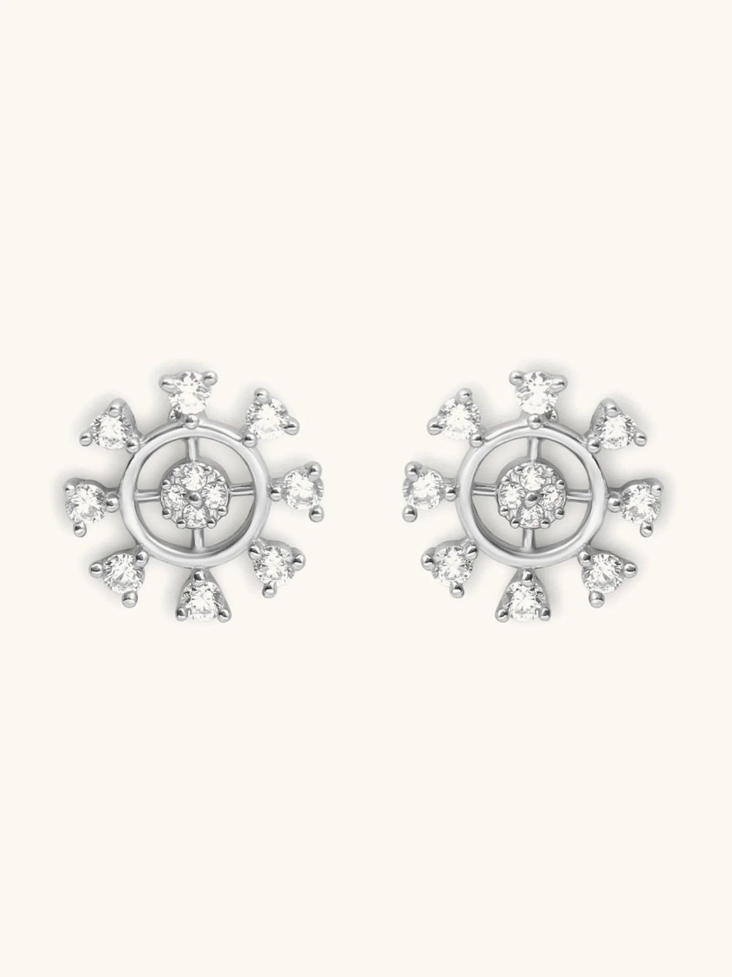 Mabel 92.5 Sterling Silver Studded 8 Stone Stud Earrings for Women