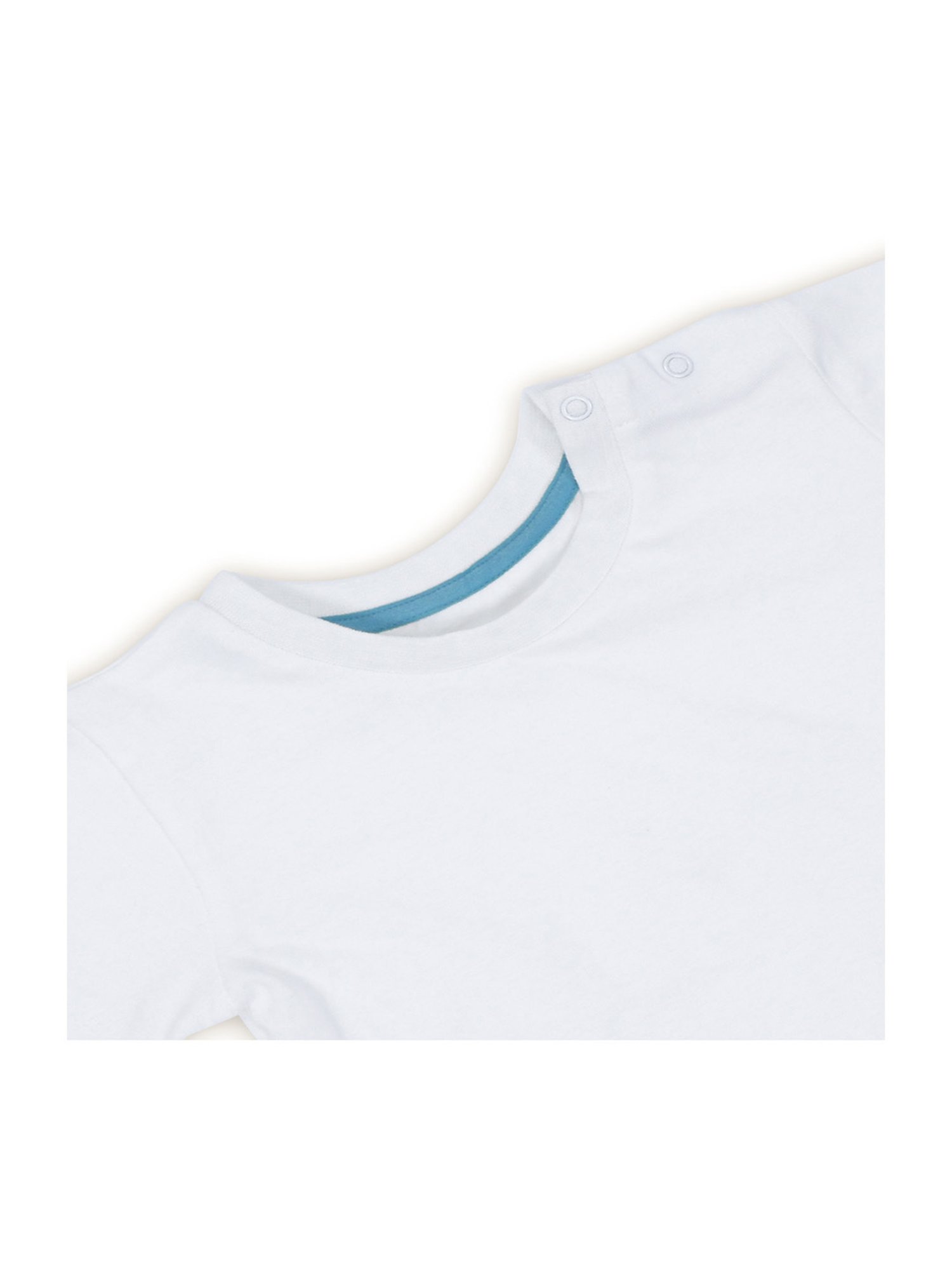 Haus & Kinder Kids Tropical Retreat Blue & White Cotton Striped T-Shirt Set