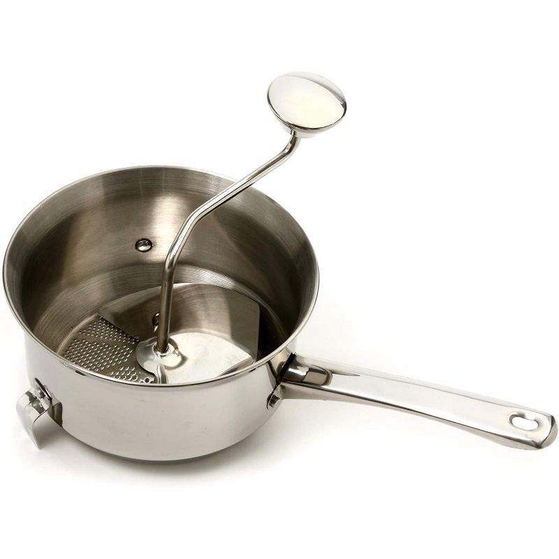 Norpro Handheld Stainless Steel Multi Purpose Food Mill Potato Ricer Tomato Strainer Apple Grinder Baby Food Maker, Silver
