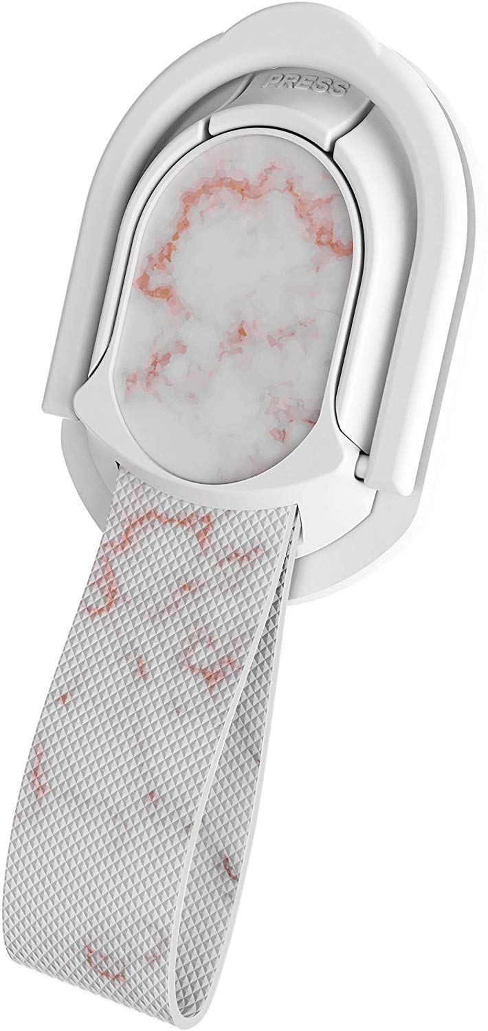 Ghostek Loop Phone Ring Holder Strap with Stand and Smartphone Car Holder Magnet Cute iPhone Grips for Women Perfect for Taking Selfies Removable for Wireless Charging Compatible - (Floral Fuchsia)