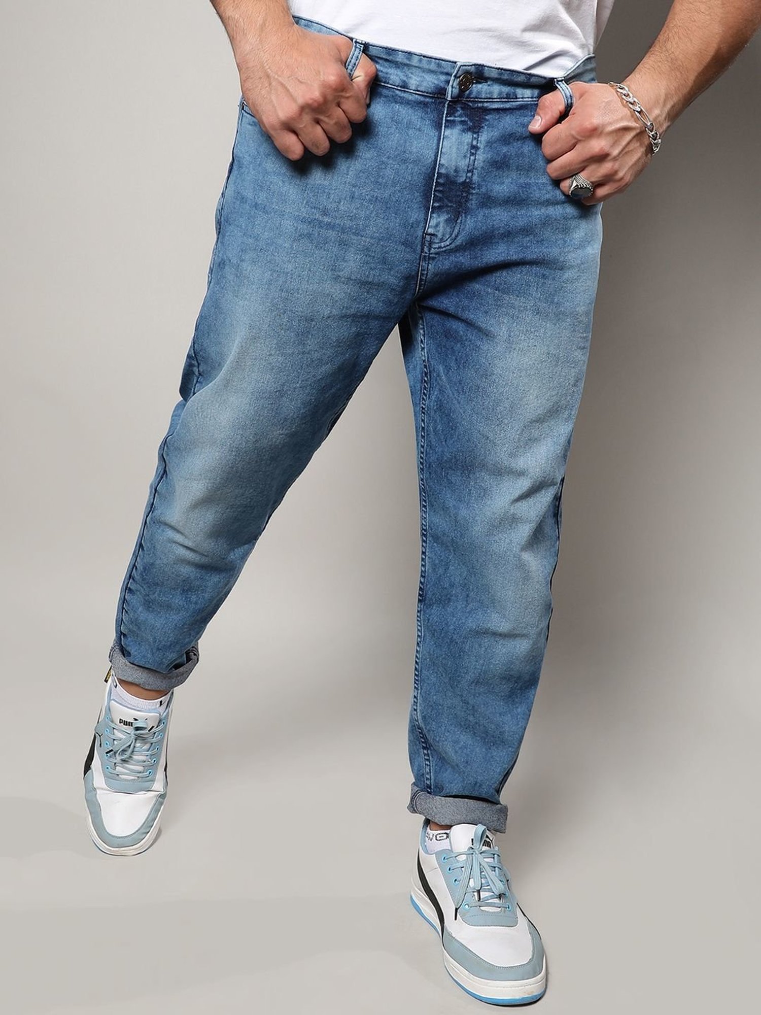 Instafab Plus Blue Regular Fit Plus Size Jeans