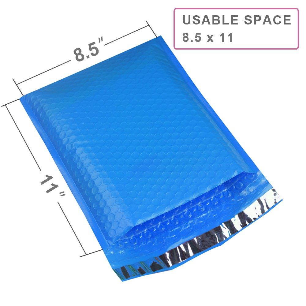 UCGOU #2 8.5x12 Blue Poly Bubble Mailers Padded Envelopes Self Seal Mailing Envelopes Pack of 25