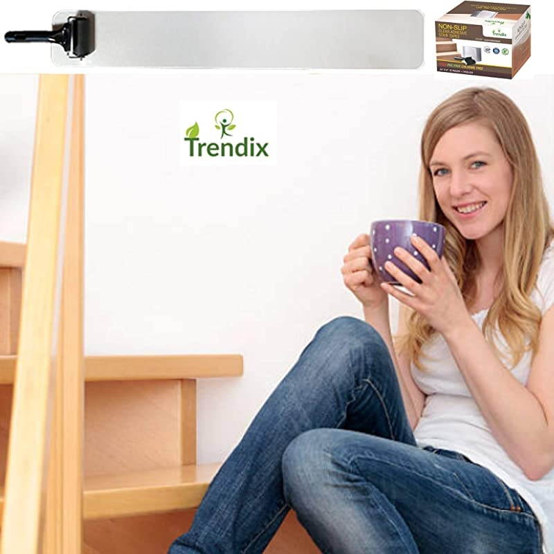 Slip Stair Treads 15 Anti Skid Strips 2020 Version Tape 24"x4" Clear Grip Indoor Wood Floor Ceramic Tiles No Slip Safety Dog Kids Pet Waterproof PVC Free Anti-Slip (15 Pieces of 24 x 4 Inches)