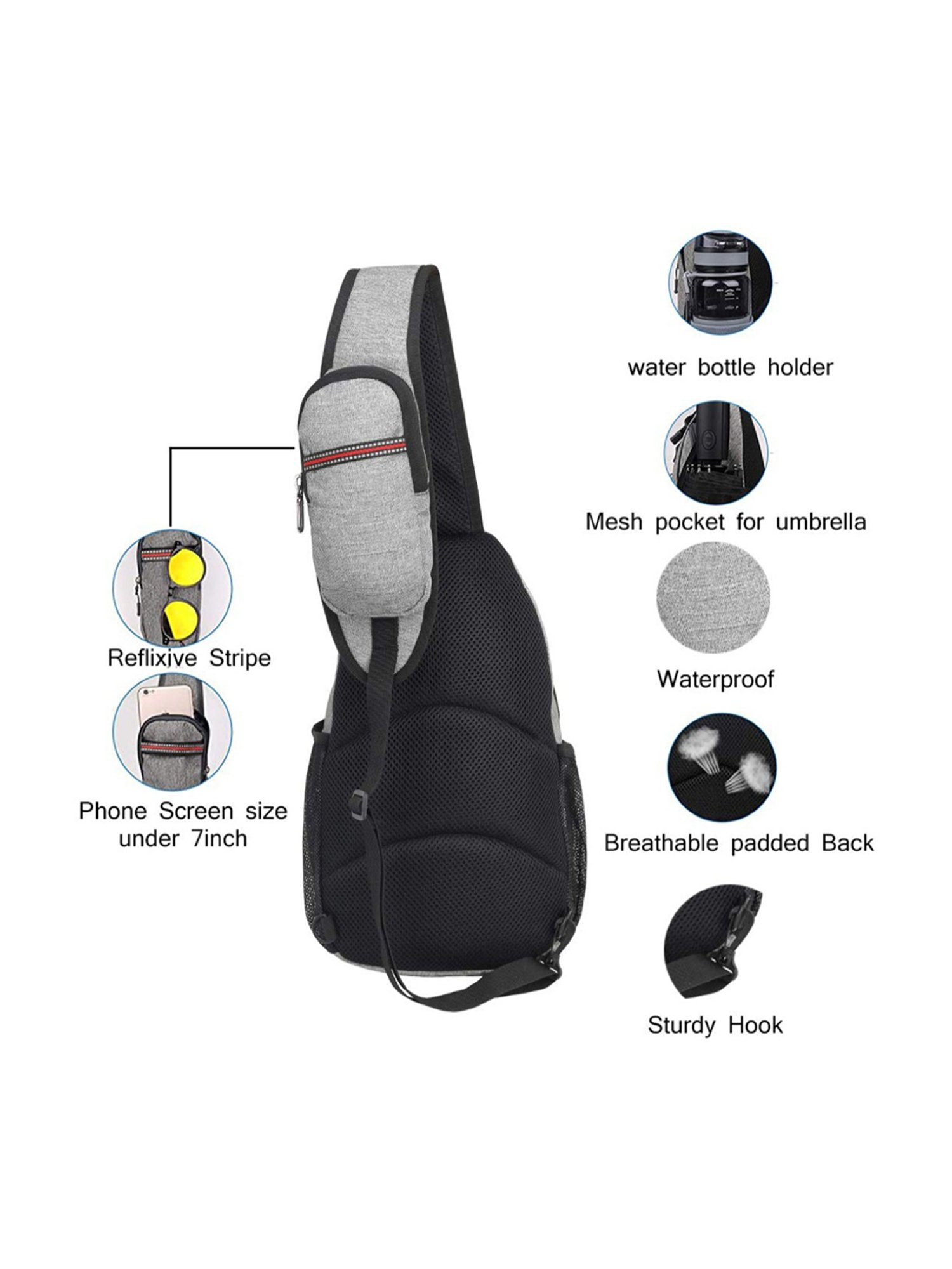 Fly Fashion Grey Solid Small Backpack - 6.6 Ltrs