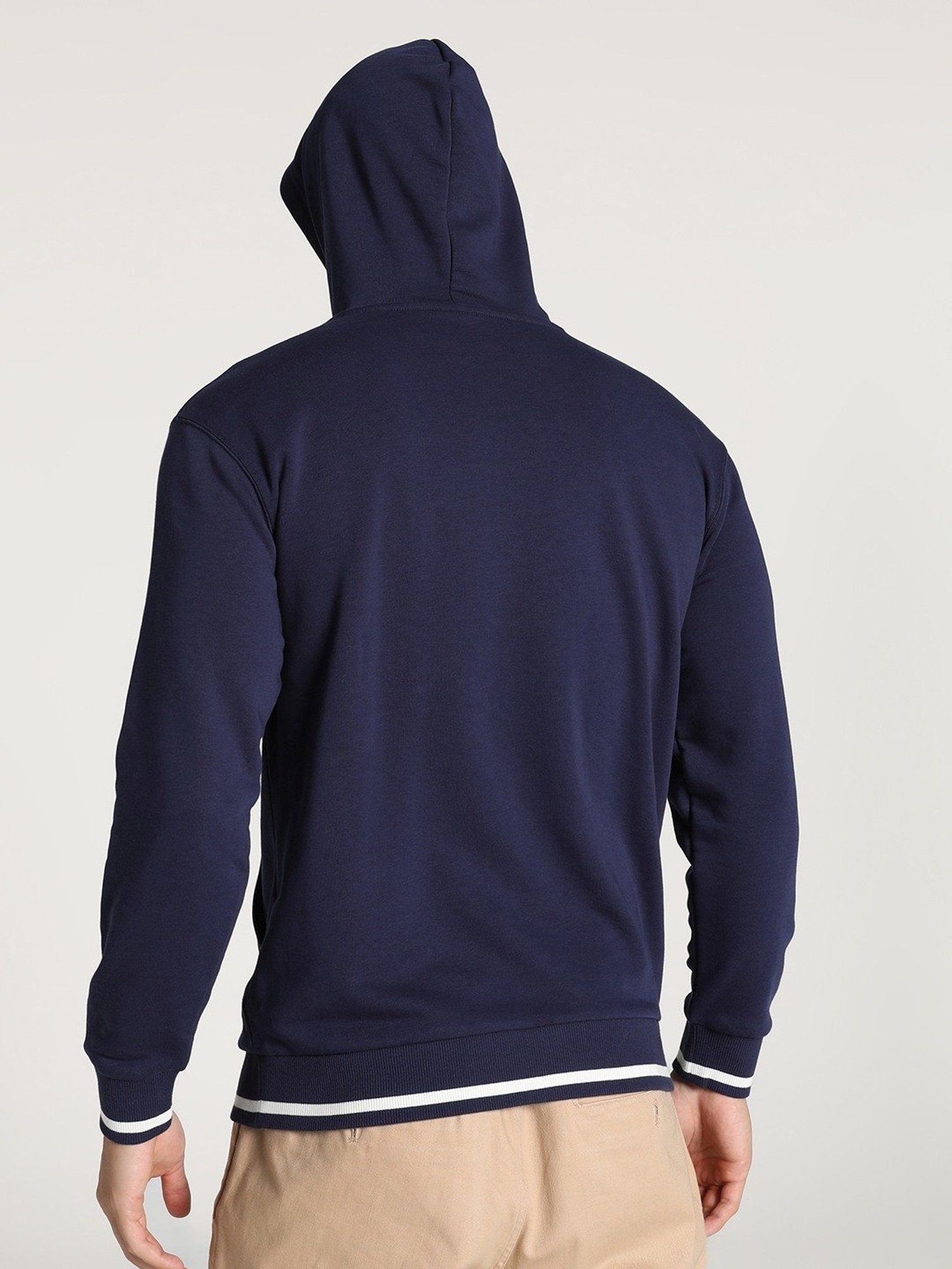 Puma Navy Regular Fit Printed Hooded Sweatshirt