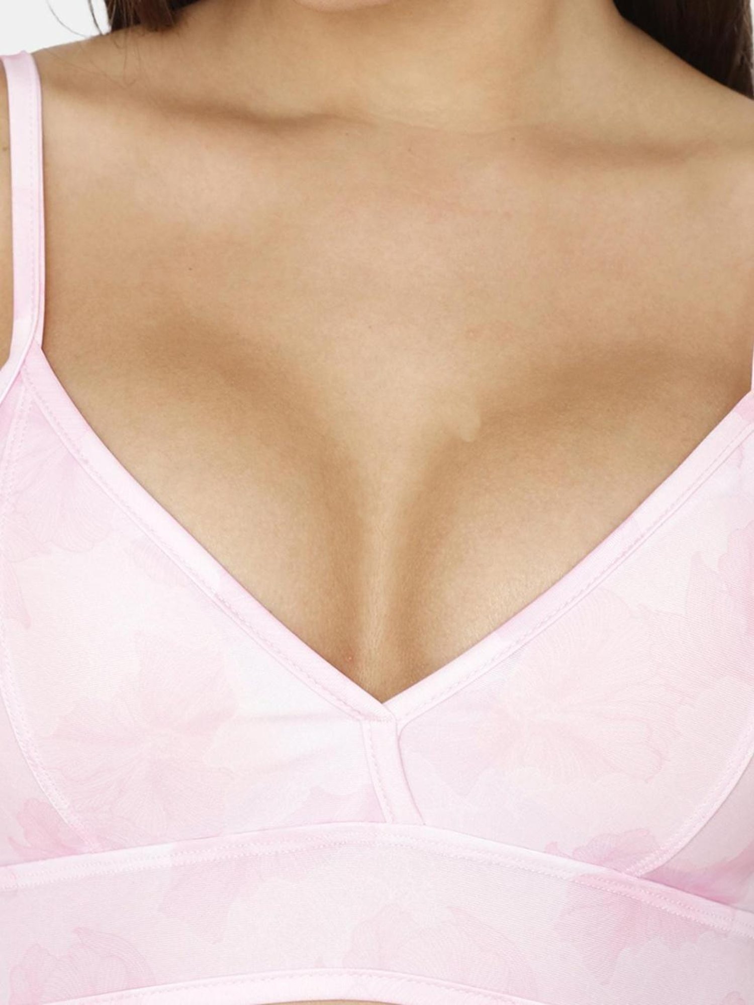 Zelocity by Zivame Light Pink Abstract Print Bikini Set