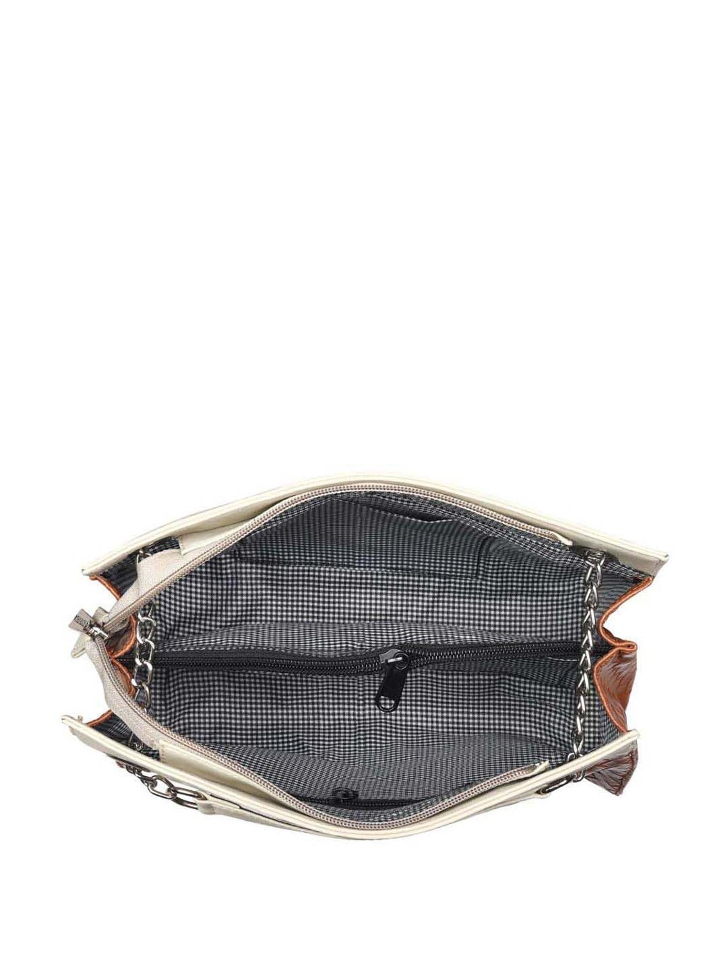 Toteteca Tan Textured Medium Sling Handbag