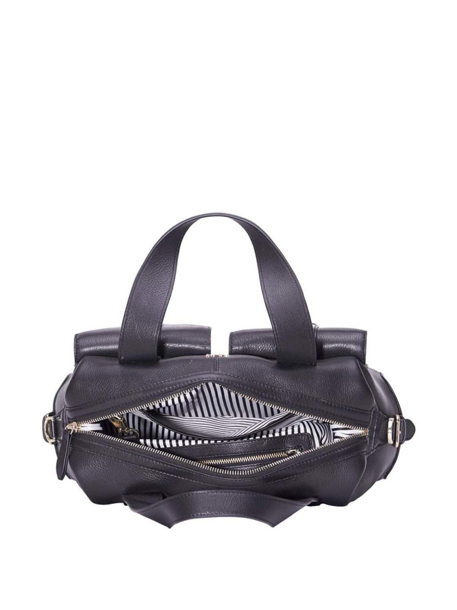 Tohl Black Solid Medium Handbag