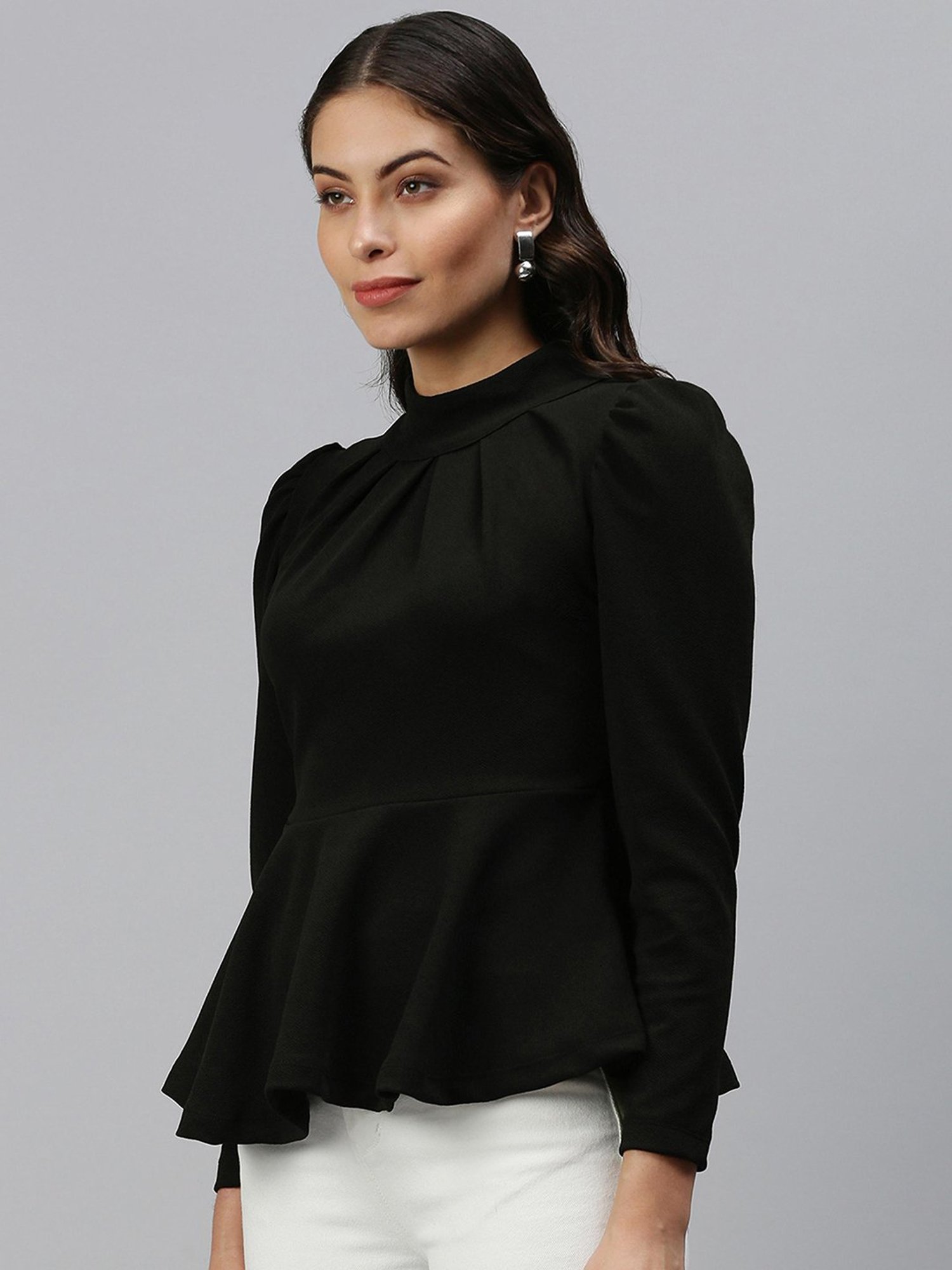Kryptic Black Peplum Top