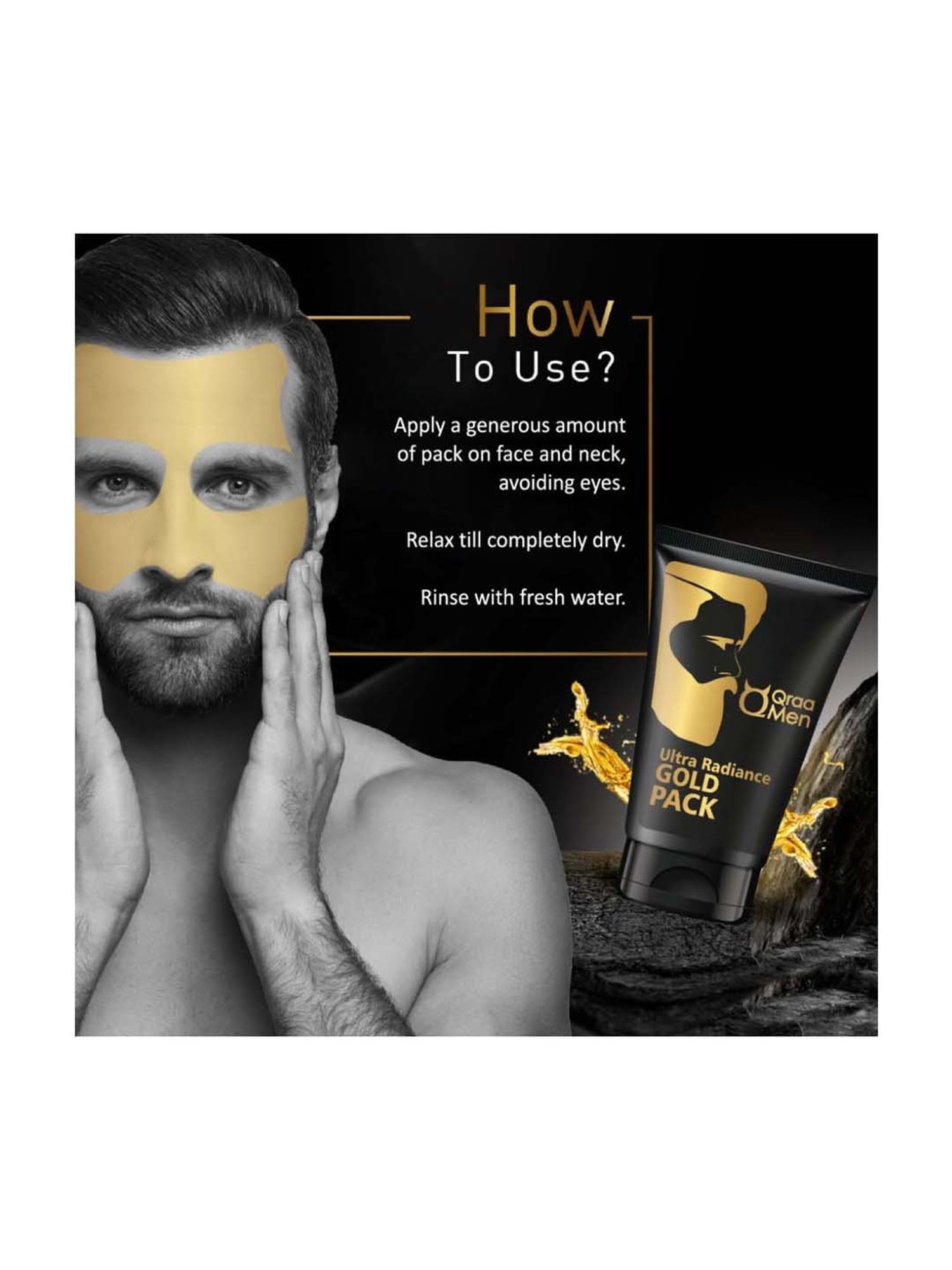 Qraa Men Ultra Radiance Gold Pack - 120 gm