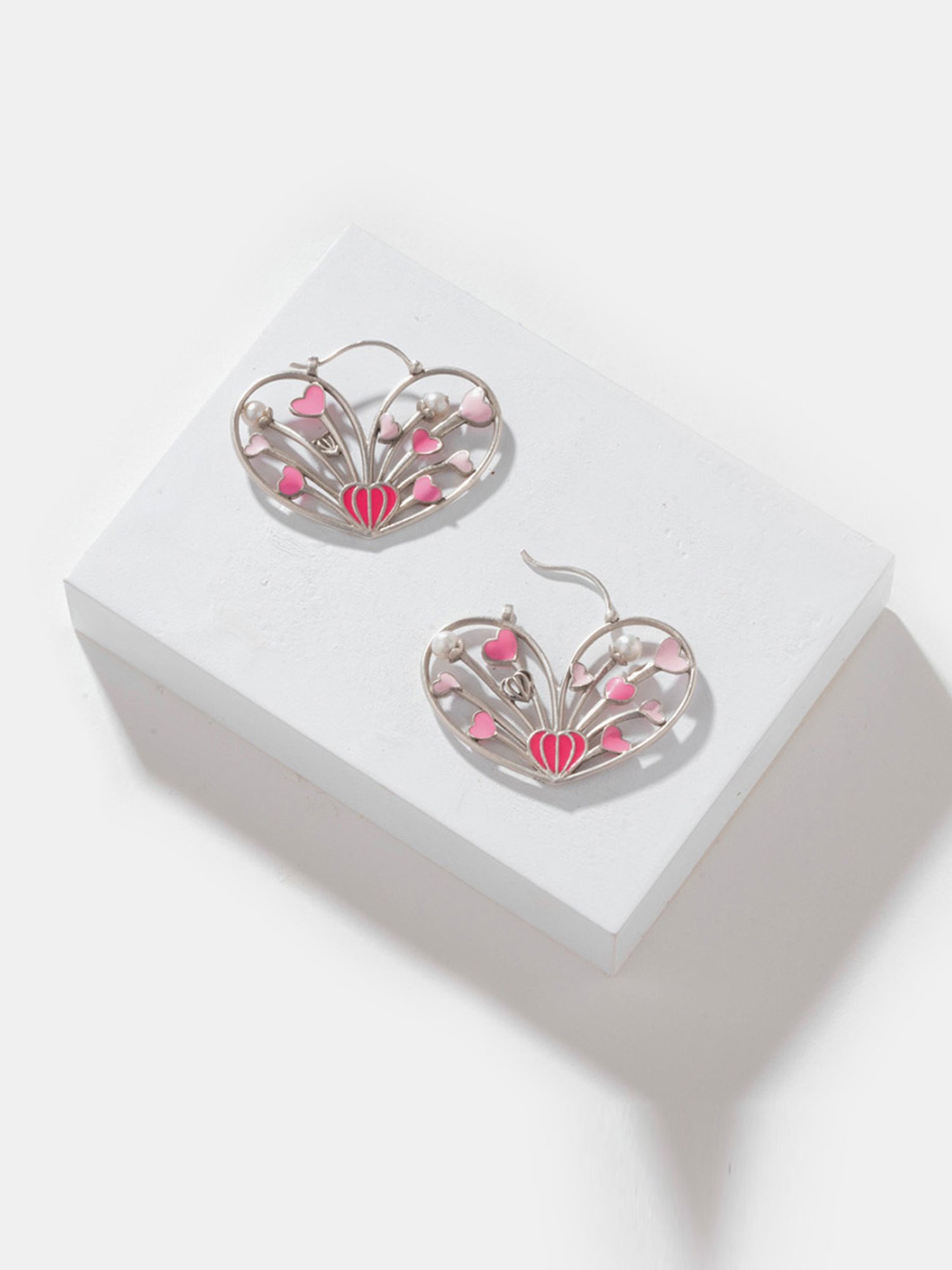 Shaya 92.5 Sterling Silver For the Love of Love Heart Earrings for Women