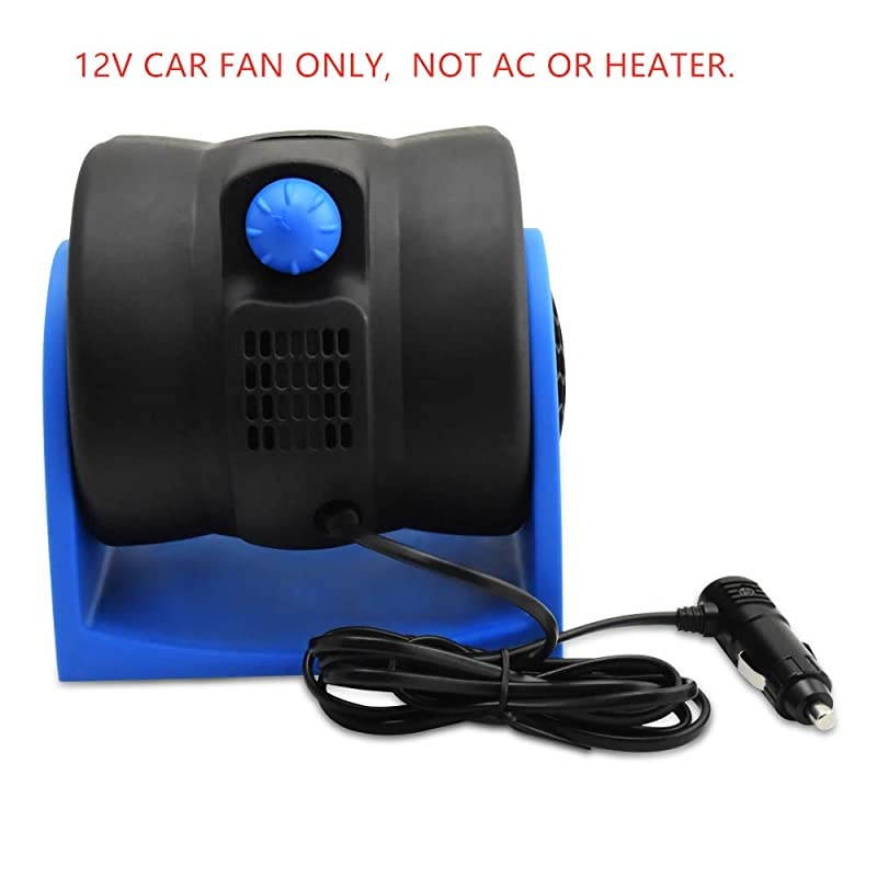 12v Electric Car Dash Fan with Cigarette Lighter Plug for Auto Sedan Vehicle Pickup Van