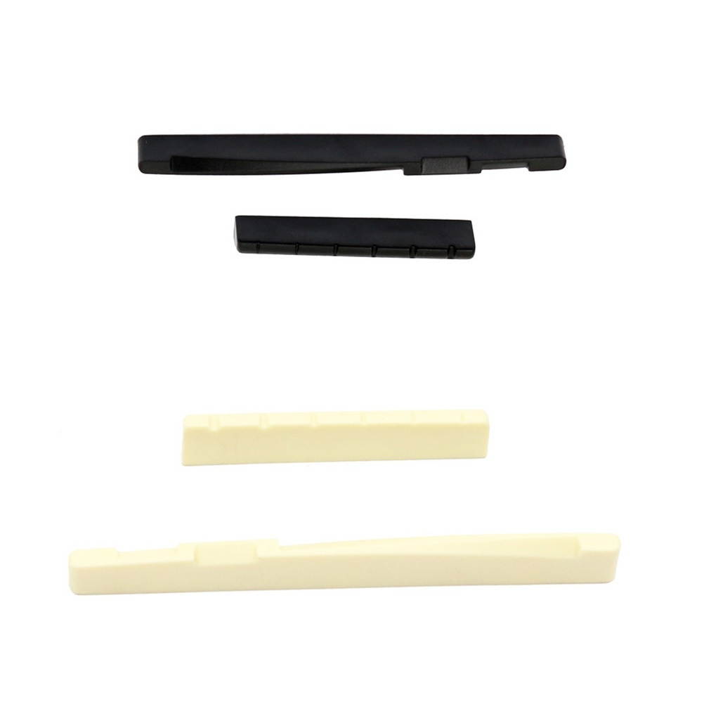 2pcs Classical Guitar Bone Saddle and Nut Bridge Saddle Bone Saddle Bone Nut Acoustic Guitar Musical Instrument Replacement (Wood Color)