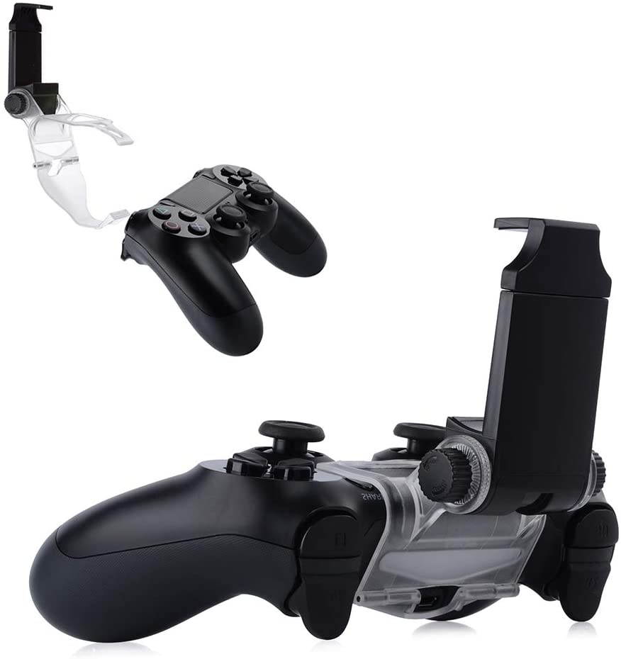 PS4 Controller Phone Holder, 180 Degree Rotation Gaming Mount Stand for Sony Playstation 4, PS4 Slim, PS4 Pro, Android S10 S10+/S20/S20+5G Note 10 9 8 LG HTC &ndash; Fits Max 6 inch