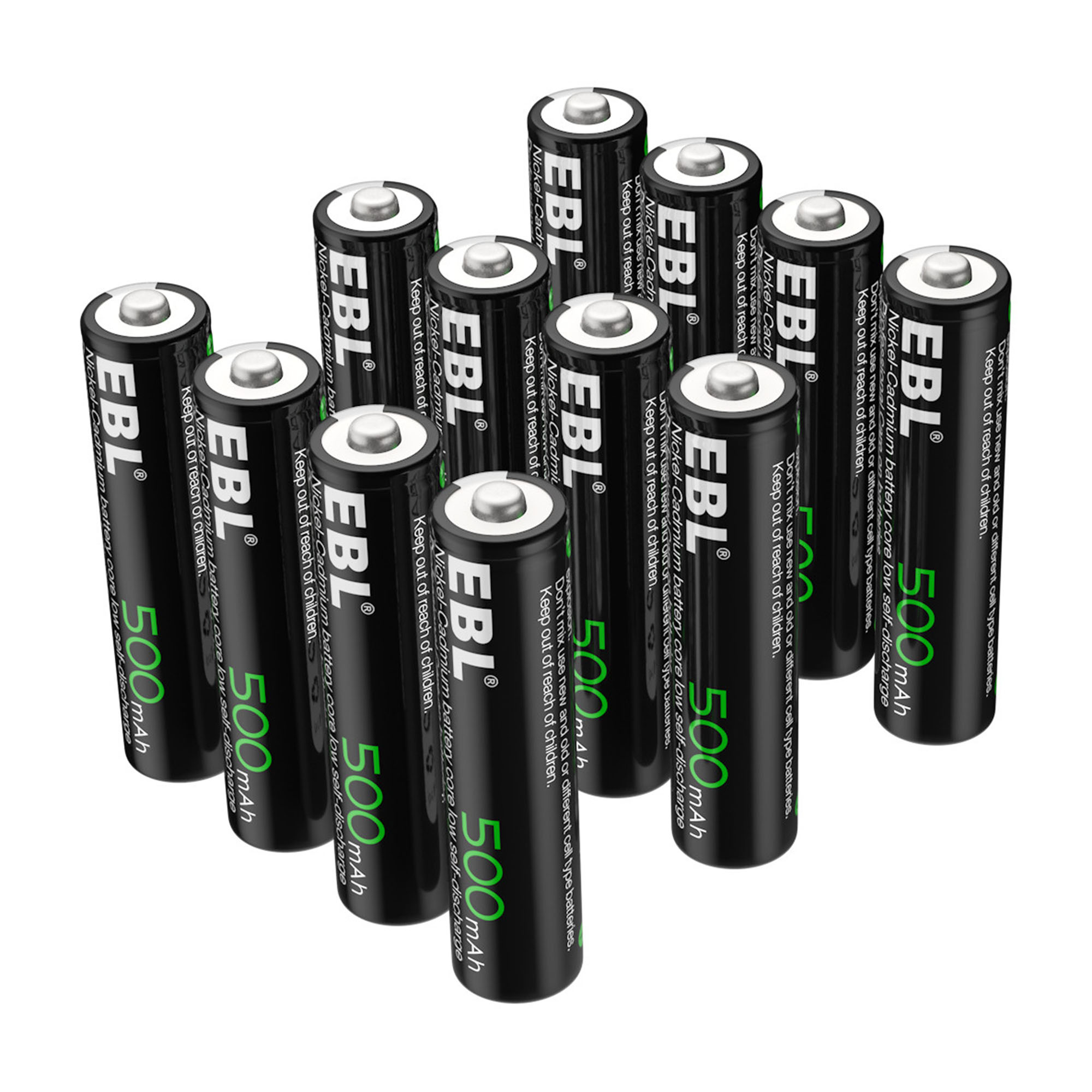 EBL 8 Pcs AAA 1.2V Rechargeable Batteries 500mAh Ni-Cd Battery for TV Keyboards