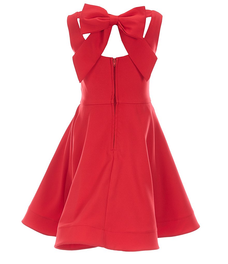 Rare Editions Big Girls 7-16 Sleeveless Bow-Back Fit-And-Flare Dress