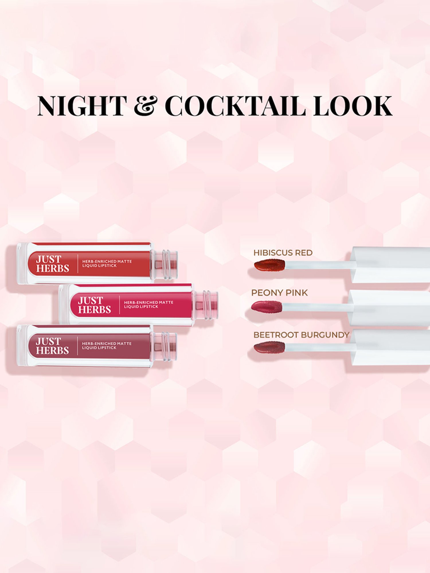 JUST HERBS Herb-Enriched Matte Liquid Lipstick Kit - Night + Cocktail Look