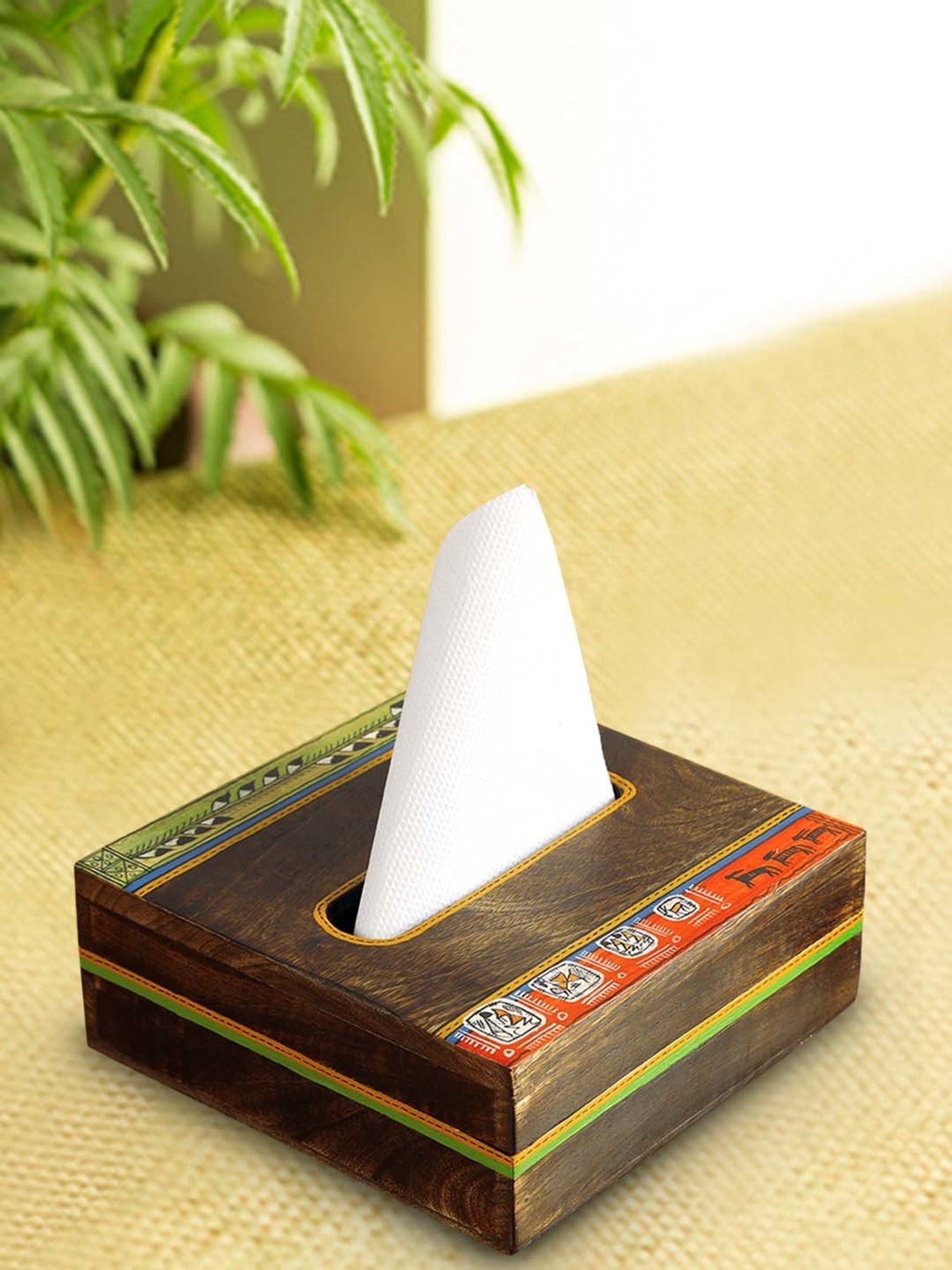 20" White Napkin with Red and Green Tassels Set of 4 pc White - SARO Lifestyle