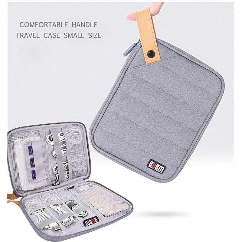 Handbag Small Size Travel Accessories Bag Electronics Organizer Cable Organizer Storage Bag for Power BankUSB Cable Flash Hard Drive Portable Travel Case Gray DIHMhui
