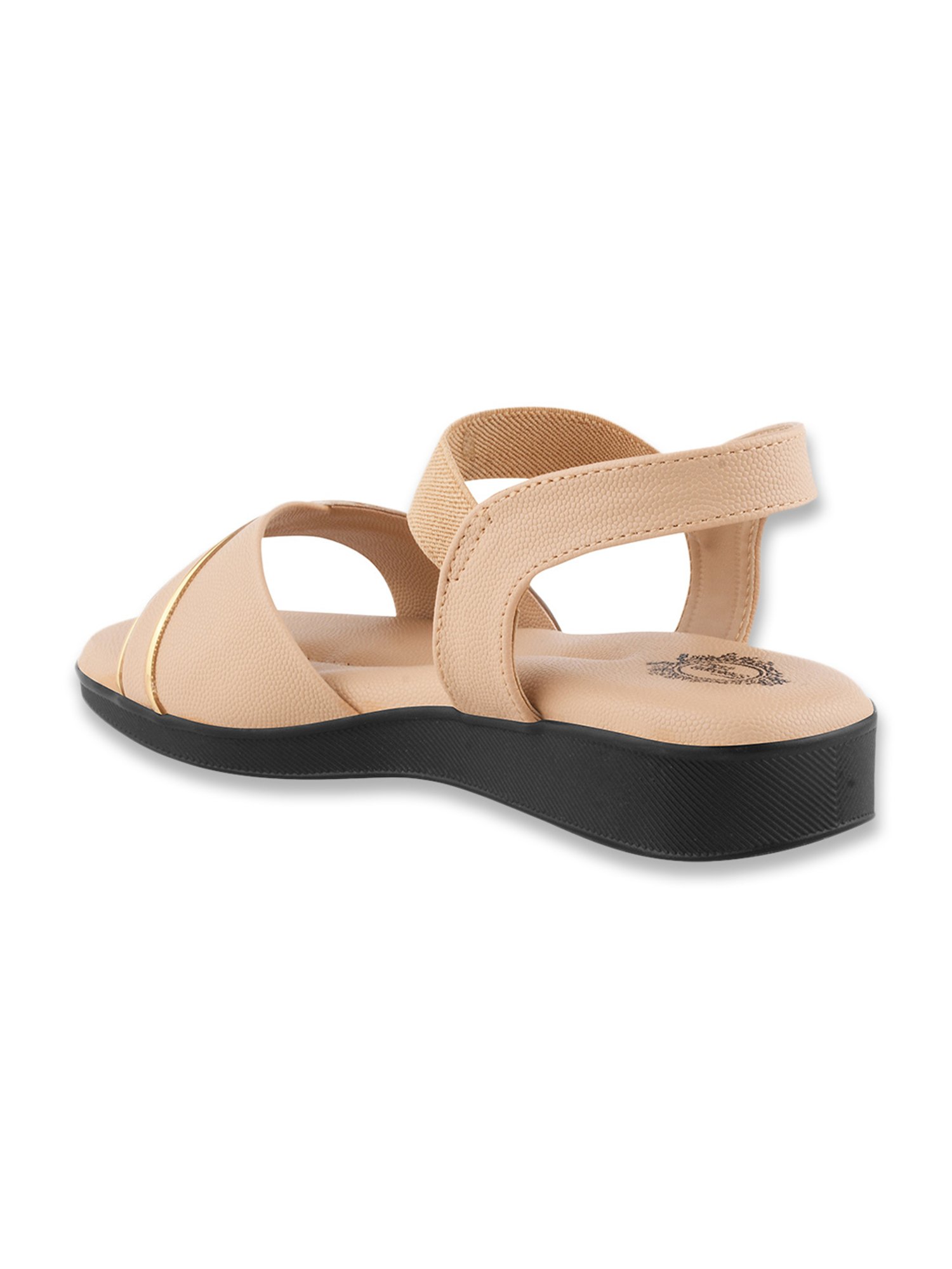 Shoetopia Women's Beige Ankle Strap Sandals