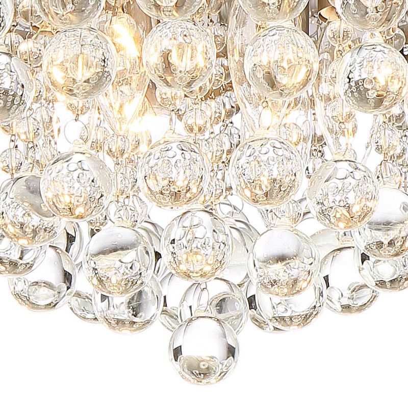 Vienna Full Spectrum Modern Ceiling Light Flush Mount Fixture Brushed Nickel 15 1/4" Wide Crystal Droplets for Bedroom Hallway