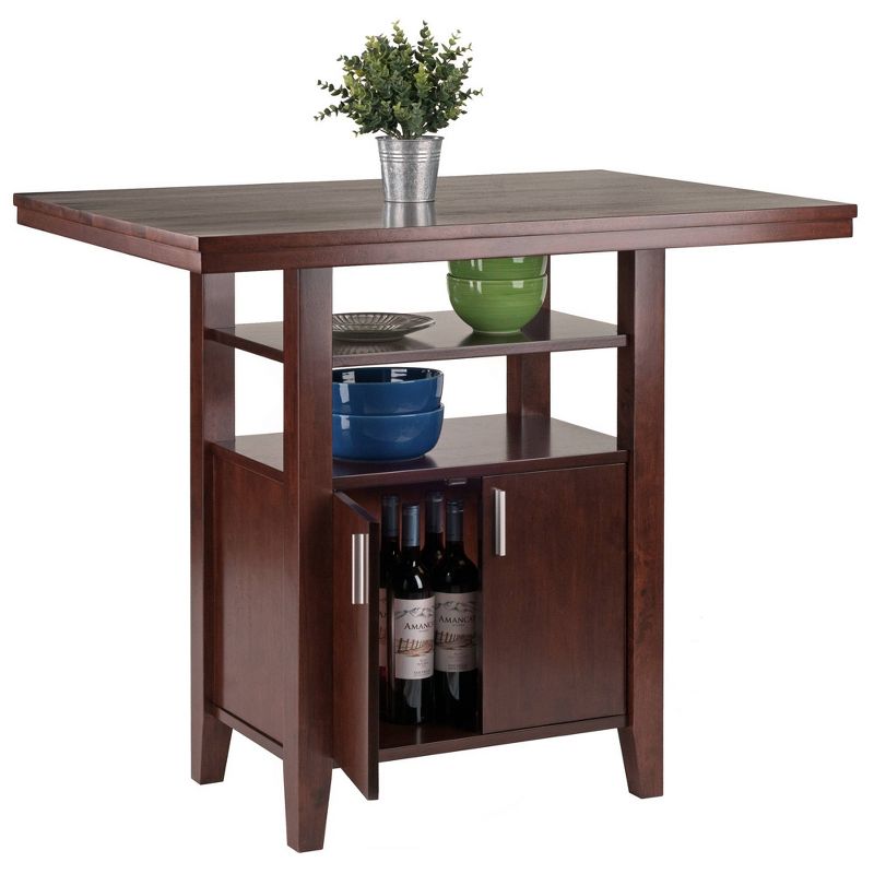 3pc Albany Counter Height Dining Set Walnut - Winsome