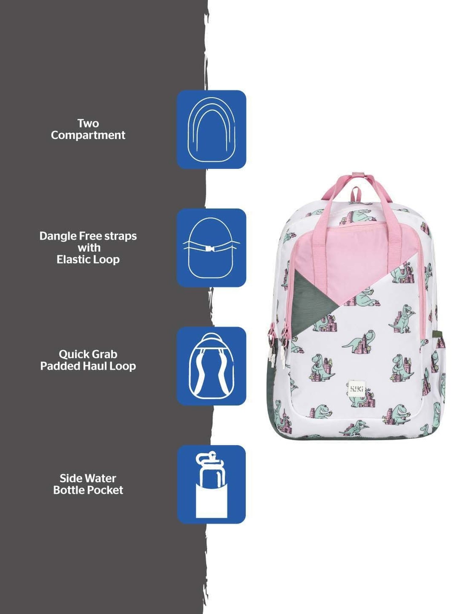 Wiki 20 Ltrs White Medium Convertible Backpack